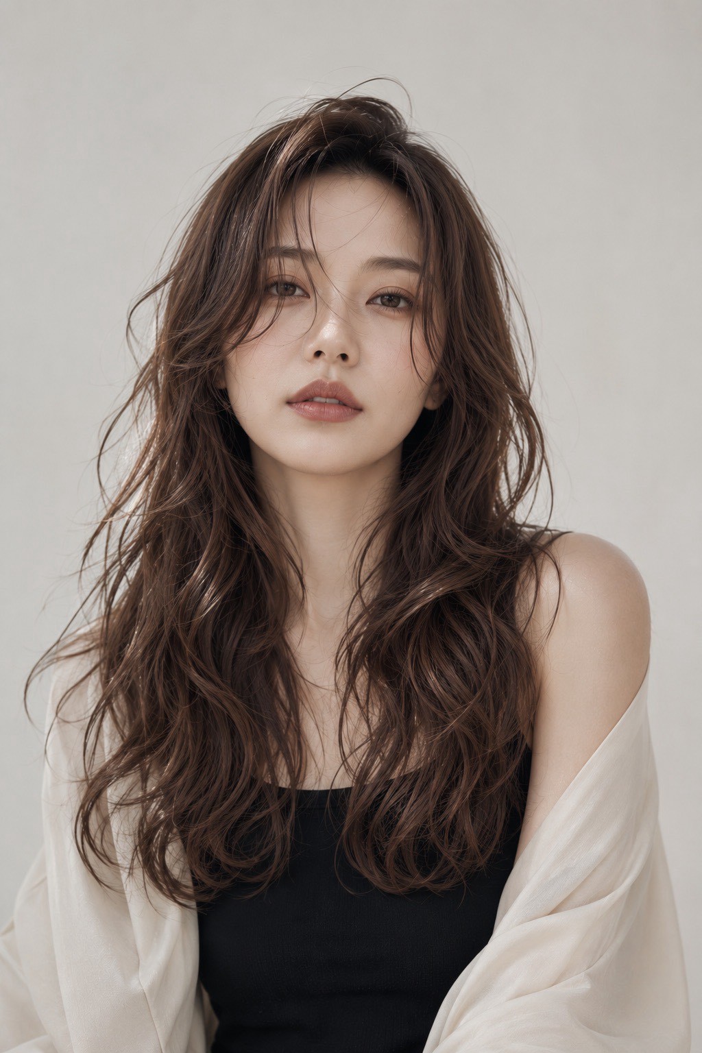 ロングウェーブのヘアスタイル